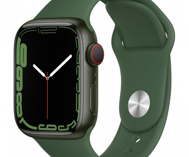 Carcasă din aluminiu verde pentru Apple Watch 7 de 41 mm, cu bandă sport Clover (MKN03UL)